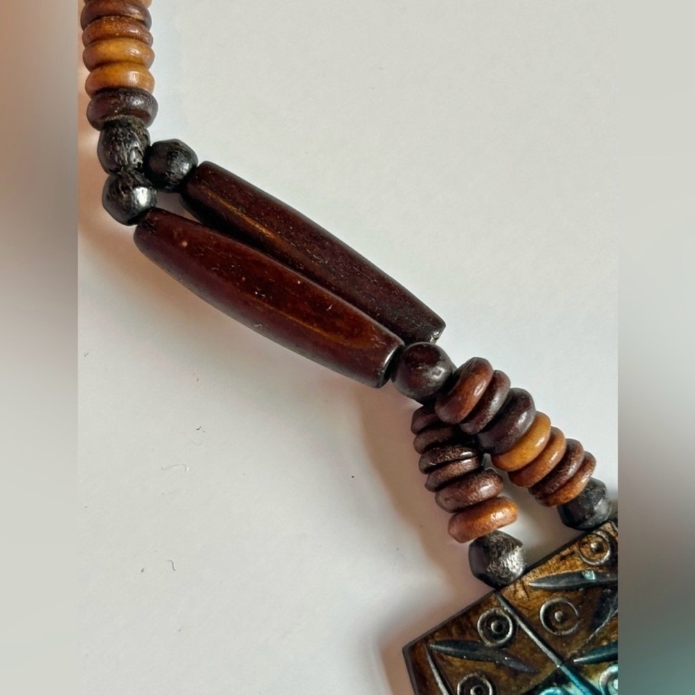 Vintage Handcrafted Artisan Necklace Bohemian Jewelry Beaded Necklace - Picture 5 of 13